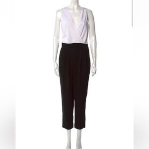 Diane von Furstenberg Black & White V-Neck Jumpsuit, Size XS